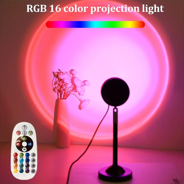 USB Sunset Lighting Ambient Projection Night Light For Home Décor, Relaxing Lighting In Bedroom And Living Room_maomaolike.com