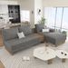 114" L-shaped Sofa Sectional Sofa With Two USB Ports And Two Power Sockets, A Storage Drawer And A Reversible Chaise Lounge For Living Room_maomaolike.com