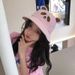 Hot Sale RICYGVM Cartoon Bear Women Fisherman Cap Wide Brim Sunscreen Bucket Hat Soft Cotton Visors Cute Ear Girls Panama Basin_maomaolike.com