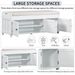 Storage Bench With 3 Shutter-shaped Doors,Shoe Bench With Removable Cushion And Hidden Storage Space_maomaolike.com
