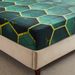 Green Honeycomb Geometric Cover Polyester Skin Friendly Bed Mattress Protector Fitted Sheet_maomaolike.com