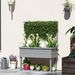 Elevated Wood Planter With Trellis For Climbing Plants, Raised Garden Bed With Legs And Drainage Holes, Gray_maomaolike.com