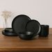 12-Piece Stoneware Dinner Plates Bowls Sets | Microwave & Dishwasher Safe | Non-Toxic Dinner Plates Bowls Set | Stackable Matte Glaze Kitchenware For 4_maomaolike.com