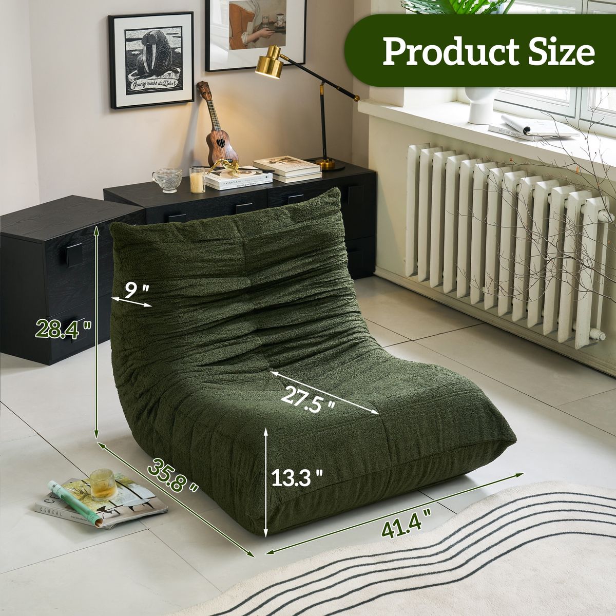 No Installation Bean Bag Chair Big Beanbag Chair For Adults Bean Bag Lounger Foam Chair For Home, Apartment, Living Room Or Gaming Venue Sofa In A Box_maomaolike.com