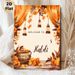 Haldi Welcome Painting Poster, Warm Watercolor Style Poster, Orange Floral & Lantern Adorned Festive Welcome Decor, Ideal For Haldi Ceremony Venues_maomaolike.com