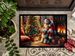 Old English Sheepdog And Santa Claus Doormat Front Door Mat Indoor Outdoor Rugs For Entryway, Non Slip Washable Low Pile, 24H X 36W_maomaolike.com