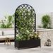 round Metal Planter Box With Trellis Raised Garden Bed With 4 WheelsTrellis & Privacy Screen For Climbing Plants, Vegetables, Vines_maomaolike.com