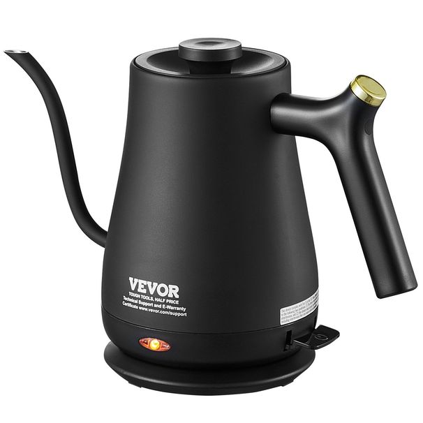 VEVOR 1L Electric Gooseneck Kettle, 1200W Fast Heating Gooseneck Pour Over Coffee Tea Kettle, 304 Food Grade Stainless Steel Hot Water Boiler Heater With Boil-Dry Protection, Auto Shut-off_maomaolike.com