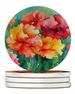 Ohio Scarlet Carnations In Watercolor Large Sandstone Coasters Pack Of 4 Absorbent Round Coasters Decor Gifts For Men Or Women, 4 In, Multicolor_maomaolike.com