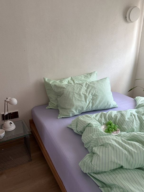 Wholesale INS Korean Simple Mixed Color Striped Pure Cotton Four-Piece Nordic Style Homestay Apartment All-Cotton 4-Piece Set_maomaolike.com