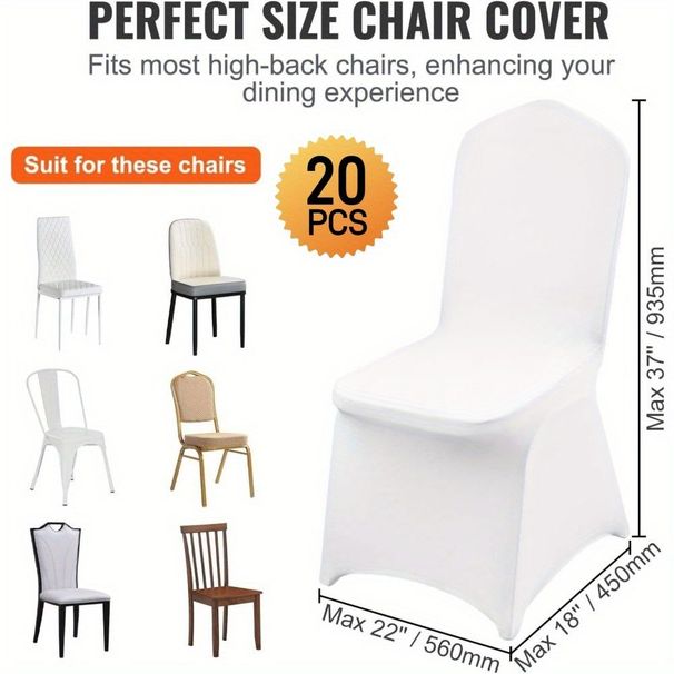 White Folding Chair Covers - 20 Elastic Chair Covers For Wedding Banquet Decoration (white, 20)_maomaolike.com