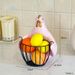 Hug Chicken And Vegetable Rack Detachable Iron Art Rotating Supplies Fruit Storage Basket_maomaolike.com