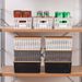 Plastic Hollow Woven For Toys And Books, Desktop Checkered Design With Bamboo Lid, Stackable Storage Basket Wholesale_maomaolike.com