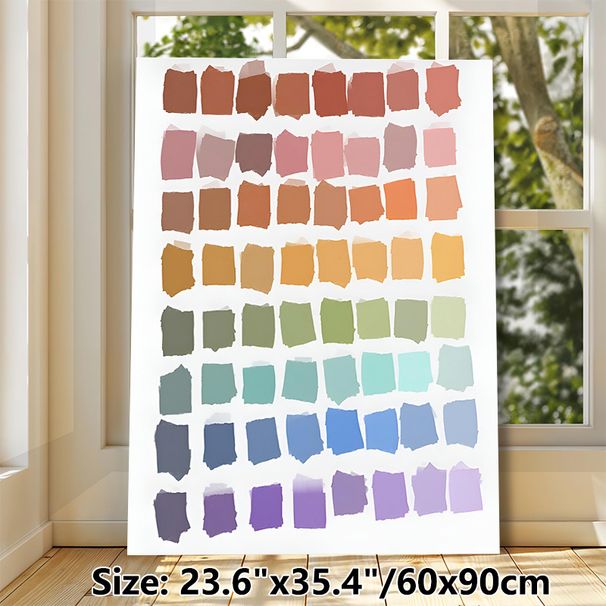 Color Palette Gradient Painting Poster, Soft-toned Torn Paper Style Color Block Poster, Gentle Gradient Color Scheme Ideal For Home Studio, Living_maomaolike.com