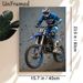 Motocross Themed Painting Poster, Dynamic Realistic Action Scene Poster, Vibrant Off-road Motorbike Racing Design, Suitable For Man Cave, Garage And_maomaolike.com
