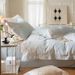 2 Fresh Style 100S High-Count Long-Staple Cotton Four-Piece Set Pastoral Embroidery Duvet Cover All-Cotton Double Bed Bedding 1.8m_maomaolike.com
