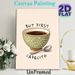 Cafecito Coffee Themed Painting Poster, Warm-toned Cute Illustrated Poster, Cozy Polka-dot Coffee Bowl Design With Playful Text, Ideal For Kitchen And_maomaolike.com