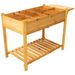 8 Pockets Horticulture Raised Garden Bed Elevated Wood Planter Box Stand With Foldable Side Table And Storage Shelf For Herb/Vegetables/Flowers_maomaolike.com