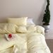 Wholesale INS Japanese Simple Solid Color Pure Cotton Double Layer Crepe All-Cotton Nordic Style Plain Four-Piece Set_maomaolike.com