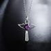 Fine 925 Sterling Silver Angel Noble Crystal Cross Pendants Necklace For Women Luxury Party Wedding Jewelry Christmas_maomaolike.com