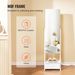 VEVOR Mirror Jewelry Cabinet Standing Mirror With Storage Full Length White_maomaolike.com