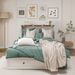 Queen Size Murphy Bed Frame With Drawers Murphy Chest Bed With Charging Station, 2 USB Ports Mobile Murphy Bed Sleeping Arrangement For Multipurpose Area For Bedroom Living Room Guest Room White&Wood_maomaolike.com