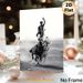 Traditional Equestrian Stunt Painting Poster, Monochrome Dynamic Rider-on-Two-Horses Scene Poster, Dramatic Vintage Art Suitable For Living Room_maomaolike.com