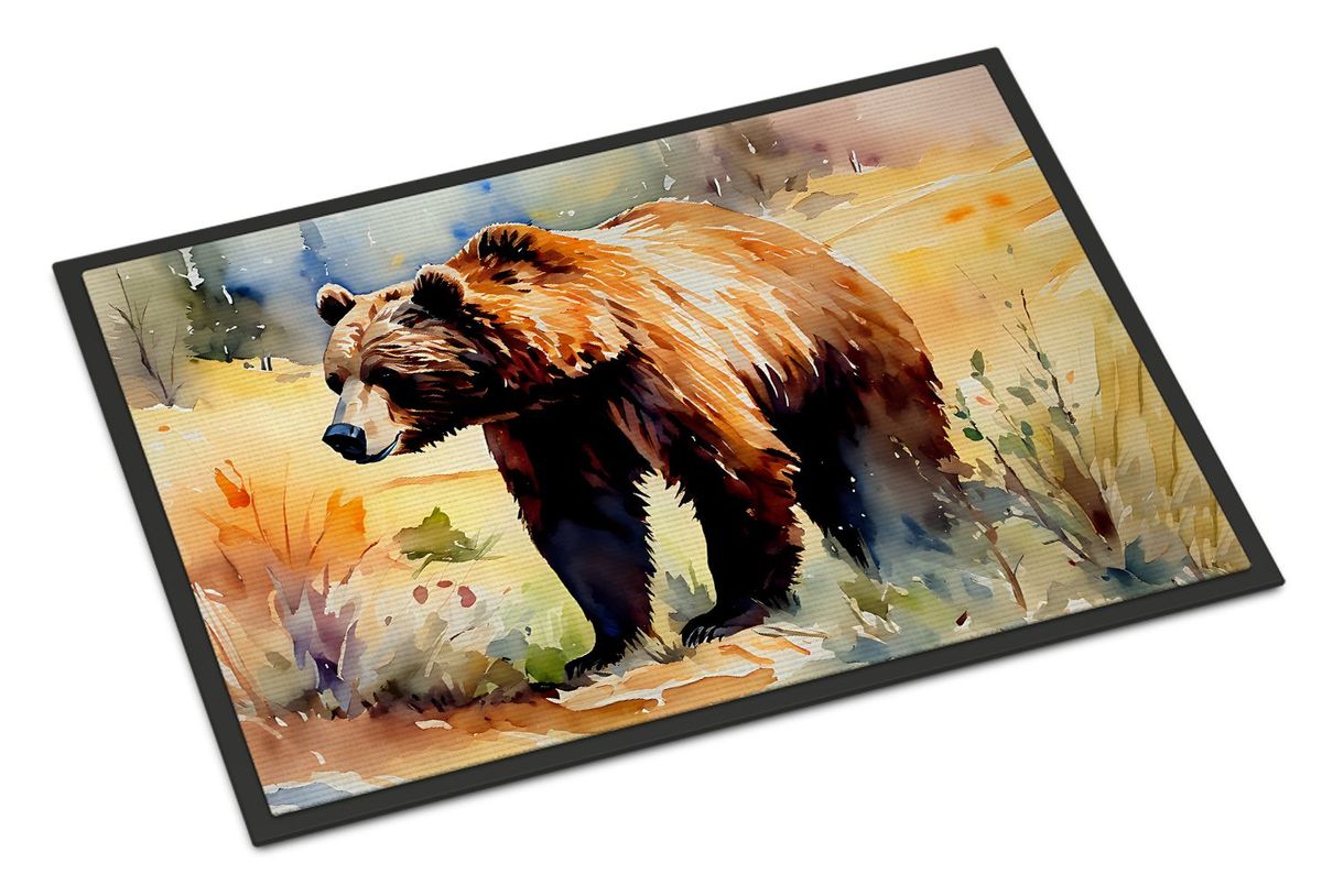 Grizzly Bear Doormat Front Door Mat Indoor Outdoor Rugs For Entryway, Non Slip Washable Low Pile, 24H X 36W_maomaolike.com