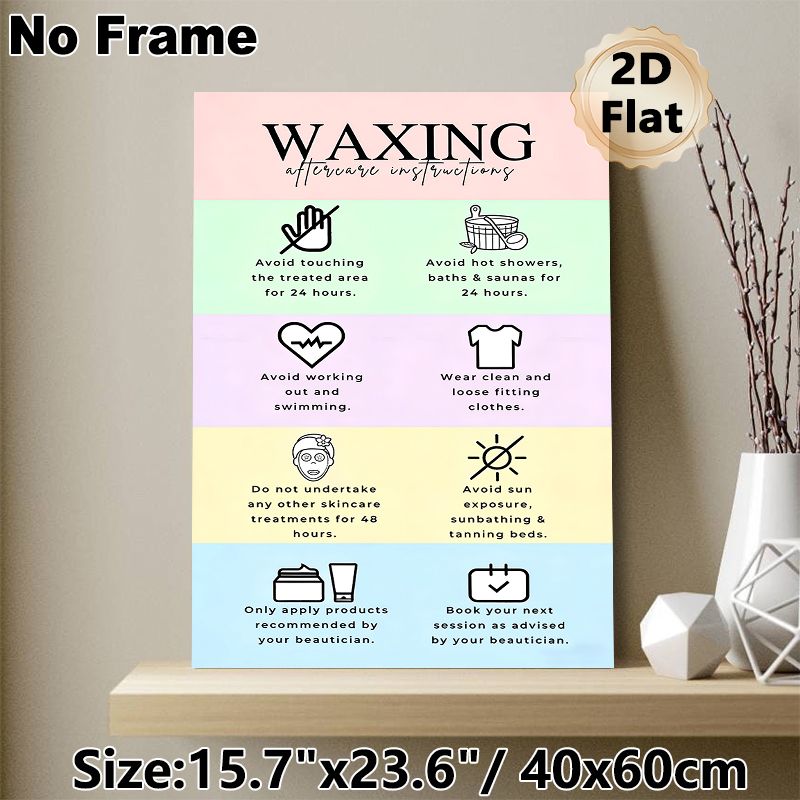 Waxing Aftercare Instructions Painting Poster, Pastel-colored Minimalist Graphic Poster, Clear Waxing Aftercare Guidance, Ideal For Beauty Salons And_maomaolike.com