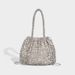 New Vintage Silver Metal Handmade Shiny Beaded Handbag Underarm Single Shoulder Sequin Bag Woven_maomaolike.com