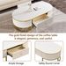 Modern Oval Coffee Table With Drawers,Curved Profile Design, Gold Metal Decor, Center Table For Living Room In 47.2"_maomaolike.com