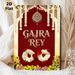 Gajra Rey Traditional Indian Festival Painting Poster, Rich Red-toned Ornate Ethnic Decorative Poster, Vibrant Cultural Design With Floral Garlands_maomaolike.com