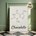 Chocolate Molecule Structure Painting Poster, Minimalist Monochrome Chemical Formula Print Poster, Unique Science-inspired Decor Ideal For Kitchen_maomaolike.com