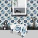 10-Piece Set Premium Crystal Gloss Peel & Stick Tile Stickers, Thick Hard PVC Waterproof Blue Floral Backsplash Wall Decor_maomaolike.com