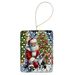Boston Terrier And Santa Claus Porcelain Ornament Christmas Tree Hanging Decorations For Home Christmas Holiday, Rectangle, Gift, Multicolor_maomaolike.com