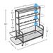 4-Tier Metal Storage Organizer With Rolling Wheels For Basketball Sports Equipment Organizer For Yoga Mat Larger Ball Storage Rack With Baskets And Hooks, Indoor Or Outdoor For Tennis Racket,Football_maomaolike.com