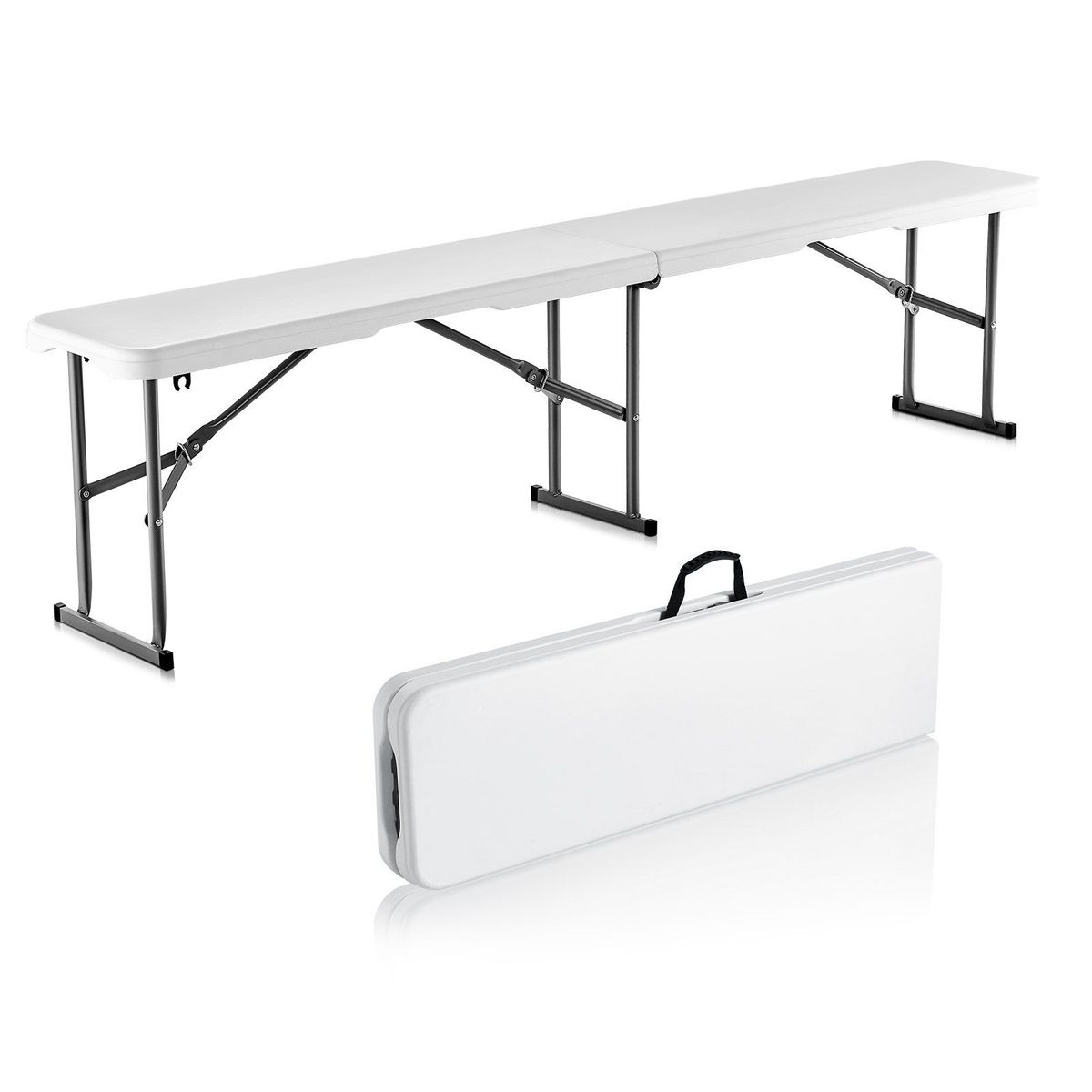 VEVOR 6FT Plastic Folding Bench Portable Outdoor Bench For Picnic Camping Garden_maomaolike.com