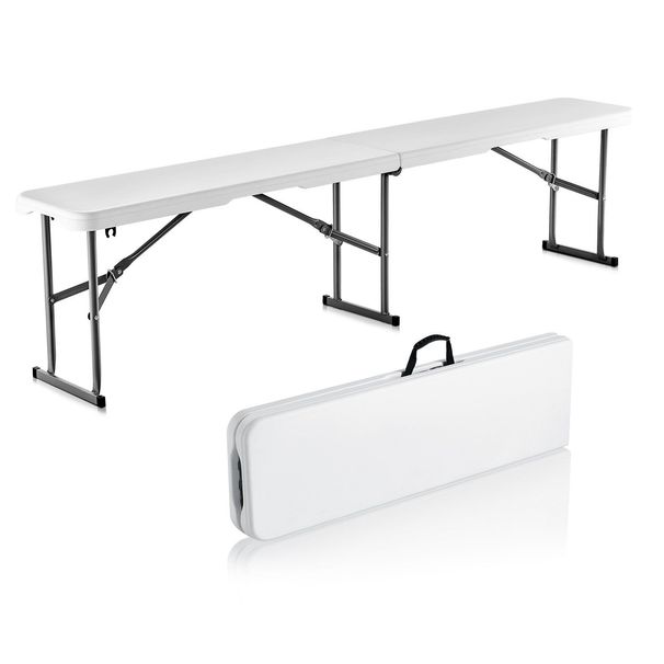 VEVOR 6FT Plastic Folding Bench Portable Outdoor Bench For Picnic Camping Garden_maomaolike.com