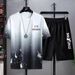 Men's Clothing casual sports suit 2024 summer new style handsome matching shorts Korean version large size loose ice silk short sleeves_maomaolike.com