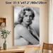 Vintage Hollywood Female Portrait Painting Poster, Monochrome Retro Glamour Poster, Elegant Nostalgic Artwork Ideal For Living Room, Bedroom Wall_maomaolike.com