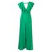 Women's new deep V-neck high waist sexy ruffled pleated wide-leg jumpsuit_maomaolike.com
