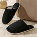 Winter Warm Plush Men Non Slip Soft Comfort Flat Heel Indoor Bedroom Couple's Slippers For Home Shoes In Autumn_maomaolike.com