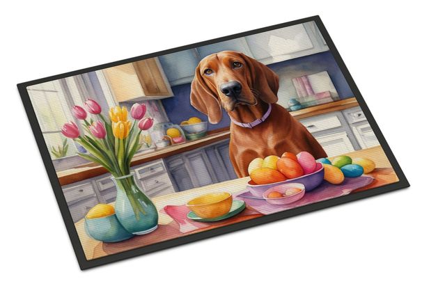 Decorating Easter Redbone Coonhound Doormat Front Door Mat Indoor Outdoor Rugs For Entryway, Non Slip Washable Low Pile, 24H X 36W_maomaolike.com