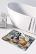Pit Bull Terrier Fall Kitchen Pumpkins Memory Foam Kitchen Mat Machine Washable Anti-Fatigue Mat Cushion Comfort Bath Mat Or Kitchen Rug_maomaolike.com
