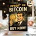 Bitcoin Investment Painting Poster, Vintage Retro Style Poster, Eye-catching Crypto-themed Design With Bold Text And Smiling Man Holding Bitcoin_maomaolike.com