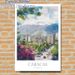 Caracas Cityscape Painting Poster, Soft Watercolor Urban Scene Poster, Features Lush Blooms, City Buildings And Mountain Backdrop, Brings Tranquil_maomaolike.com