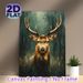 Deer Themed Painting Poster, Vintage Textured Realistic Stag Portrait Poster, Brings Rustic Natural Ambiance, Ideal For Living Room, Study And Hallway_maomaolike.com
