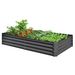 6x3x1ft Galvanized Raised Garden Bed, Outdoor Planter Garden Boxes Large Metal Planter Box For Gardening Vegetables Fruits Flowers,Gray_maomaolike.com