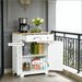 Kitchen Storage Cabinet, Sideboard Floor Cupboard With Solid Wood Top_maomaolike.com