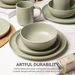 12-Piece Stoneware Dinnerware Sets With Mugs | Microwave & Dishwasher Safe | Non-Toxic Dinner Plates Bowls Set | Stackable Matte Glaze Kitchenware For 3_maomaolike.com